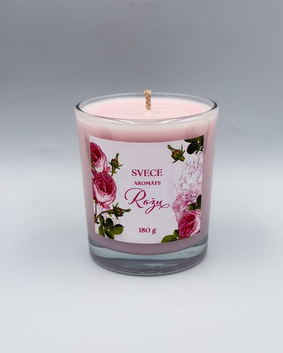 Rožu sojas vaska svece 180g.